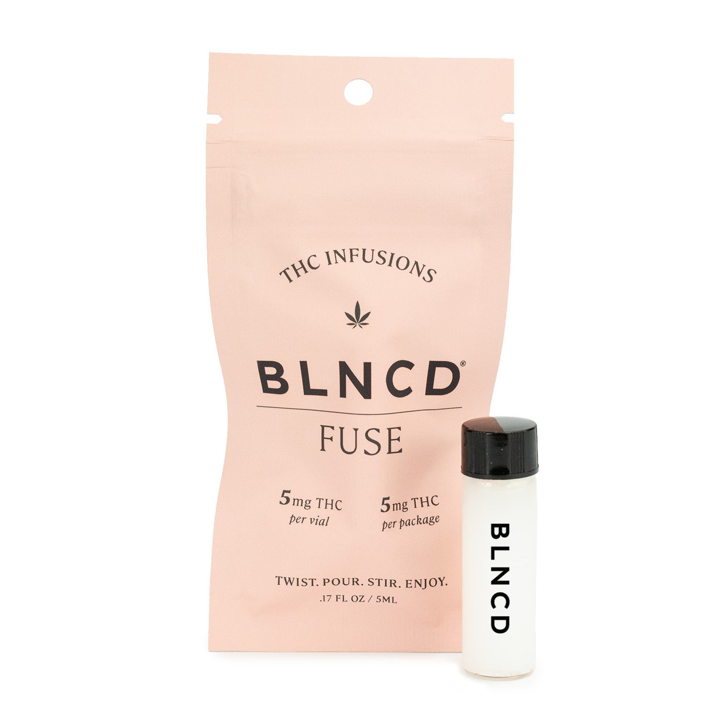 BLNCD THC infusions package and white container on a white background