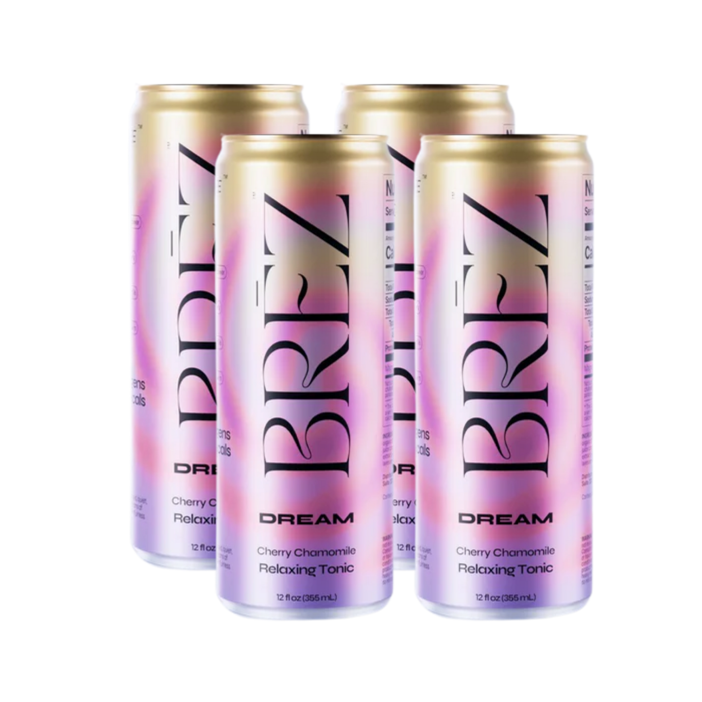 Four cans of Breezy Dream on a white background