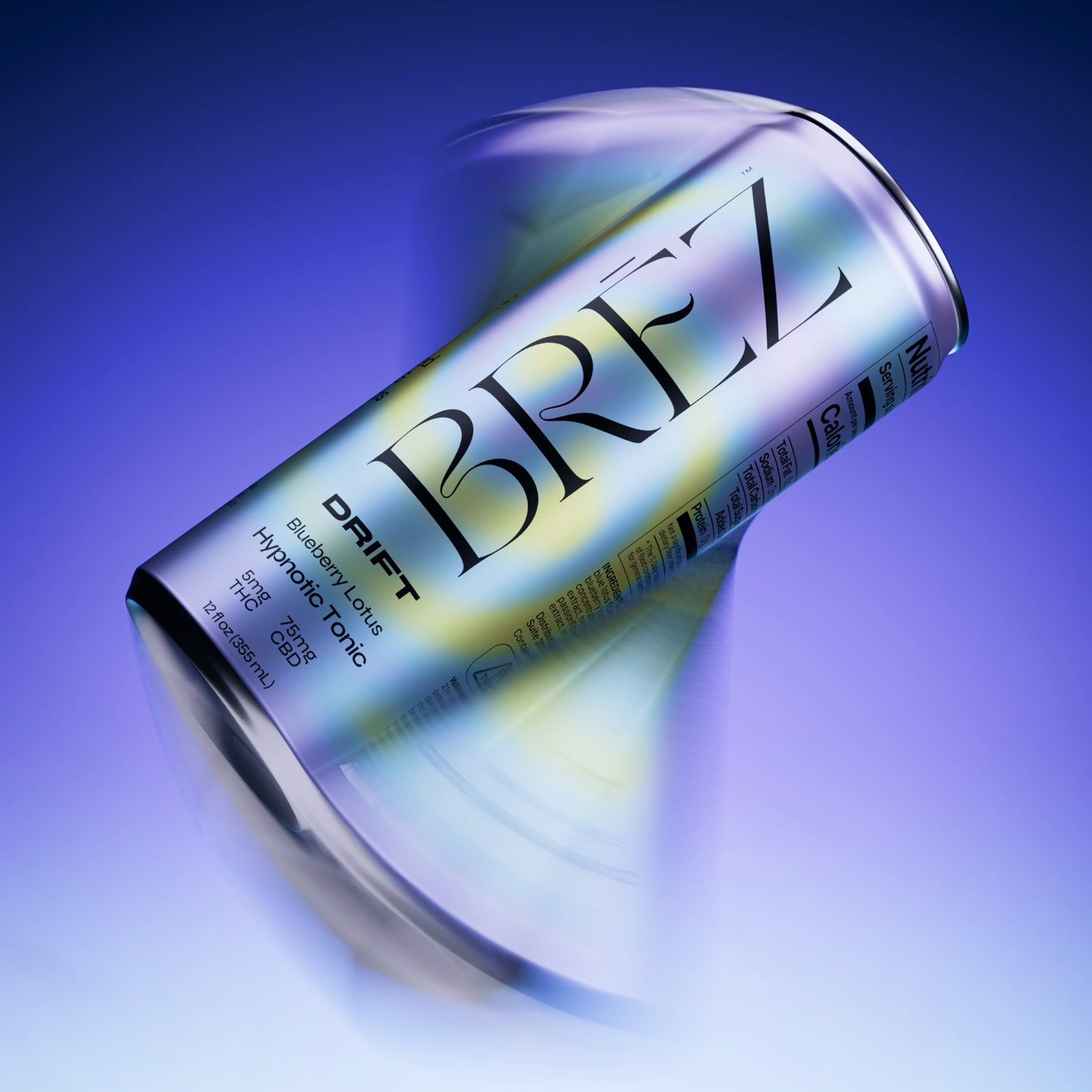 Brez can on a gradient blue background